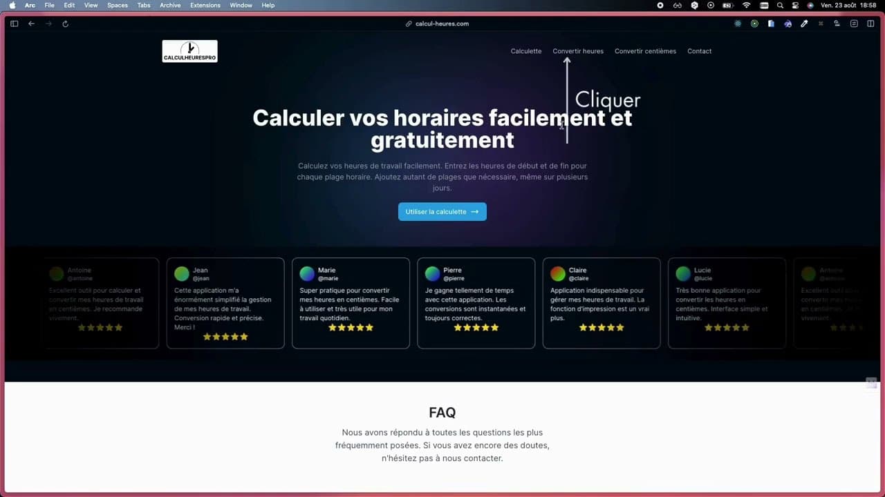 Convertir Heures en Centièmes | Calcul Heures Pro